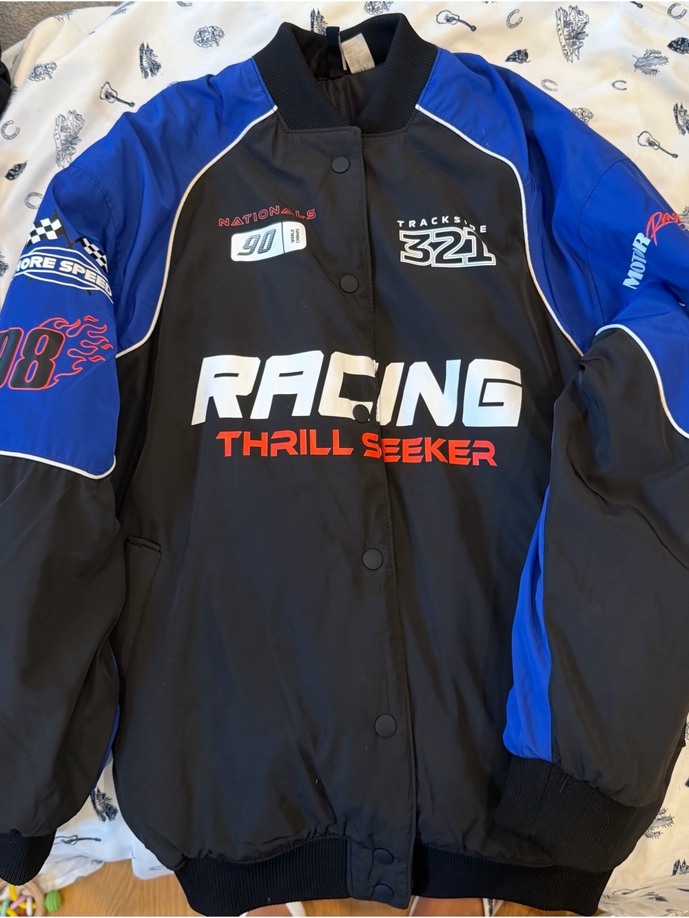 H&M Black and Blue Racing Jacket